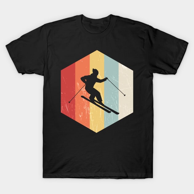 Skiing Retro Distressed Style T-Shirt by BeDesignerWorld